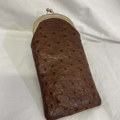  Womens Vintage Coin Purse/glasses case Natural (Ostrich) 