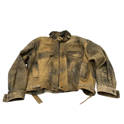 Atelier - Men's Vintage Brown Leather Bomber Jacket Size L