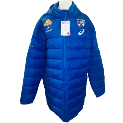 AFL Size XL Western Bulldogs Puffer Coat Blue 