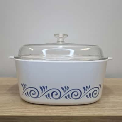 Vintage Corningware 'Oceanview' 5L Lidded Casserole Dish 