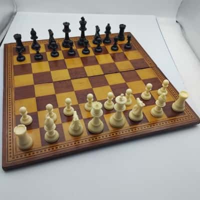 Wooden Chess Board with Pieces