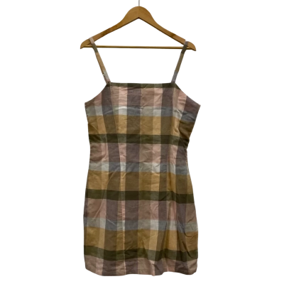 All About Eve Women's Size 12 Mini Dress 100% Cotton Checked BNWT
