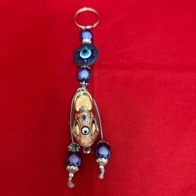  Women's Turkish Blue Evil Eye Keychain featuring a Turkish Slipper