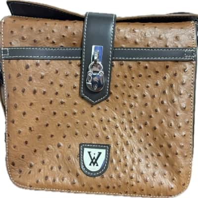 Via Victoria- Ostrich Leather-  Womens Handbag Brown 