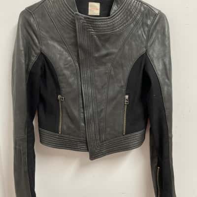 Sass & Bide Womens  Size 6 Biker Jacket Black  Leather