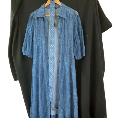  Womens  Size L Casual Dress Blue 