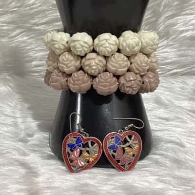  Womens Beaded Bracelet / Earrings Multicoloured / Other 