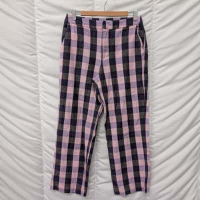 Gorman Womens Purple Checked Straight Leg Pants - Size 10