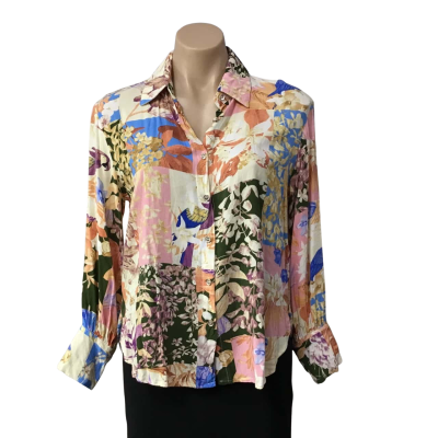 Spicy Sugar Womens Size 8 Multicoloured Floral Long Sleeve Shirt 