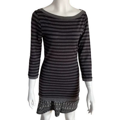 Metalicus Womens  Size 1 Mini Dress Black  / Silver Striped 
