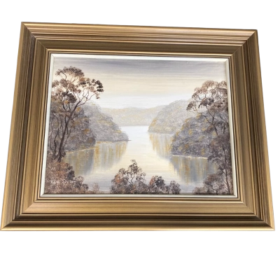 Painting by Vera Spicer Sunset Hawksbury River