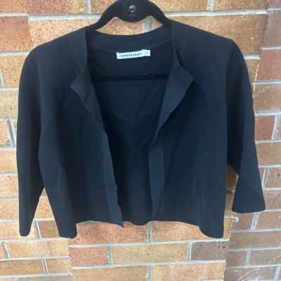 Sportscraft Womens  Size M Cropped Cardigan Black  