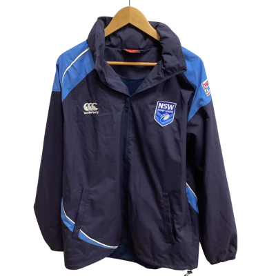 Canterbury Mens  Size L Hood Jacket Blue NRL NSW (g)