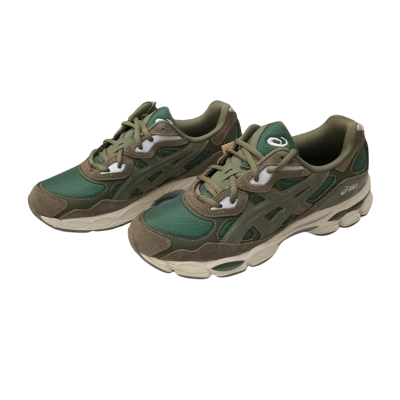 Unisex Asic Women Size 10.5 Men 8 Trainers Green / Grey / White 