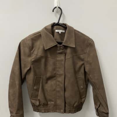 Ava & Ever Womens  Size 10 Bomber Jacket Brown 