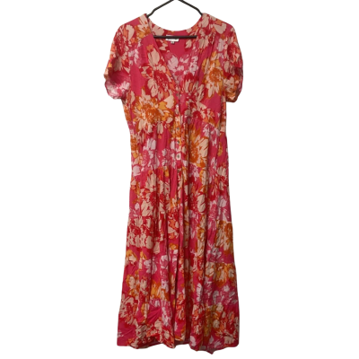 Womens Proud Poppy Size 14 Red/ Orange Floral Maxi Dress