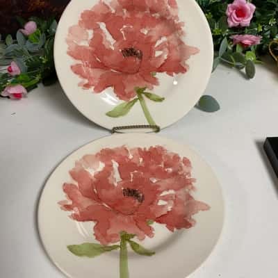 Royal Stafford Red Poppy Plate Set/2 21cm diameter 