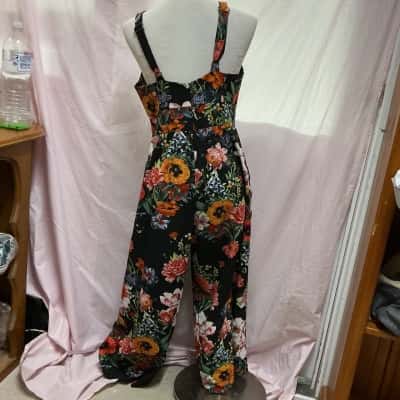 Sheike Womens  Size 12 Jumpsuit Black  / Floral 