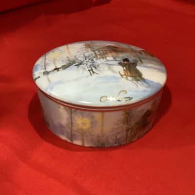 Vintage German Porcelain Lidded Trinket Box from the Goebel Artis Orbis Collection