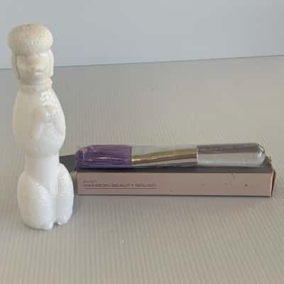 Nostalgic 1970's Avon Poodle Perfume Bottle and Rainbow Beauty Brush 