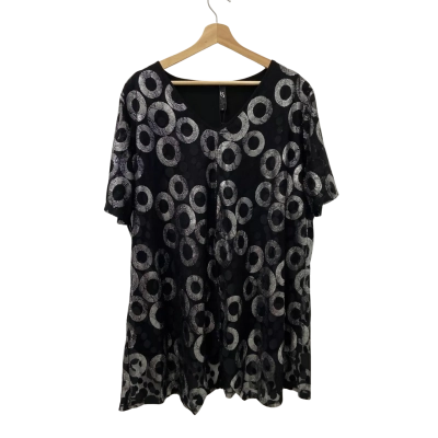 Taking Shape Womens  Size M Domino Spot Tunic Black  / Silver 