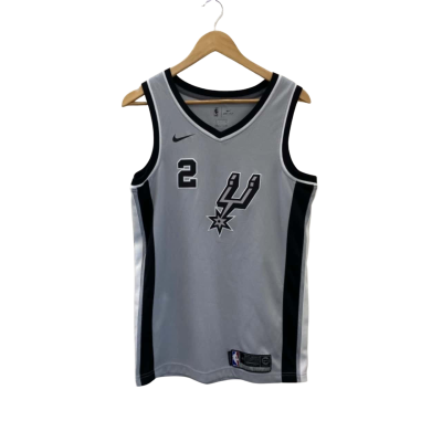 NBA Mens  Size 40 Basketball Jersey Grey / Black San Antonio Spurs #2 "Leonardo"