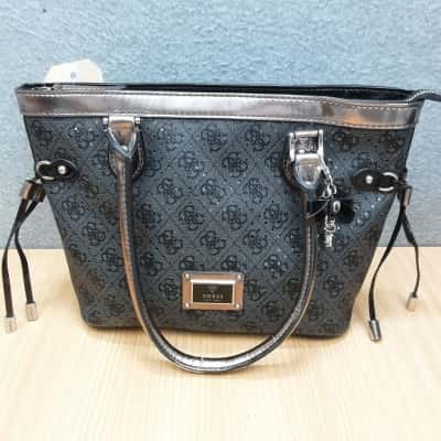 Guess Womens Embossed Print  Black  / Grey Handbag