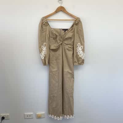 Decjuba Shortbread Natalie Aplique Midi Dress  Size 10 