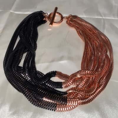 Mimco Womens Bracelet / Necklace Black  / Rose Gold 