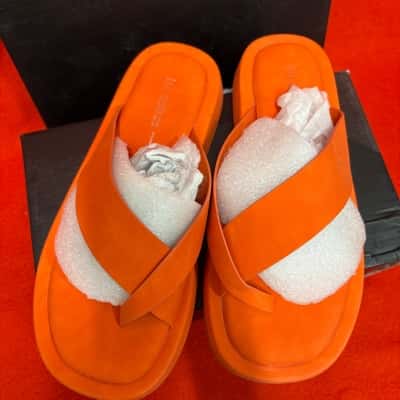 Los Cabos Women's  Size 40  Mod Platform Sandals Tangerine 