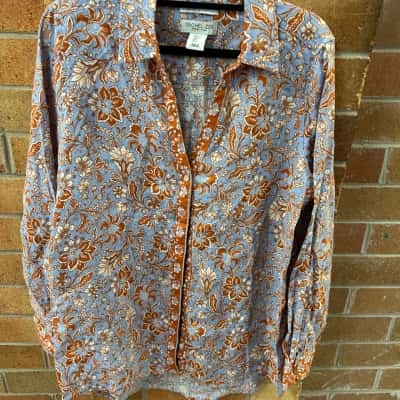 Rachel Zoe Womens  Size S Floral Long Sleeve Shirt 