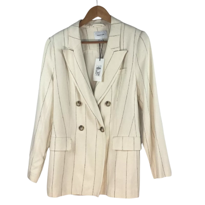 Preview - Cream Pinstriped Blazer (Size 10)