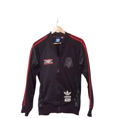 Adidas Mens Size M Front Zipper Black  / Red 