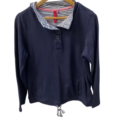  Mens  Size L Polo Shirt Navy Blue / White 