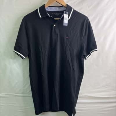 Tommy Hilfiger Mens Size M Polo Shirt Black BNWT