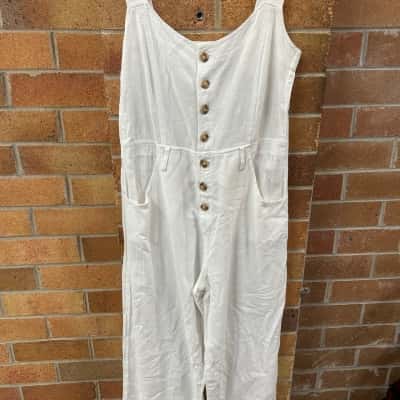 Billabong Womens  Size 12 Jumpsuit White 