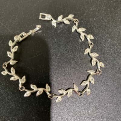  Womens custom silver tone bracelet 