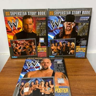 Collection of 3 WWE limited edition Superstar Story Books