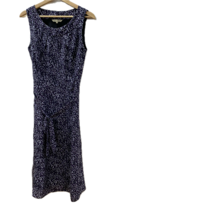 Laura Ashley Womens Size 8 Maxi Dress Black / Pattern / Purple 