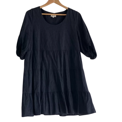 Seed Heritage Womens  Size 12 Babydoll Dress / Midi Dress Black  