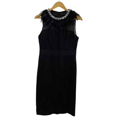 NUE by Shani Women's Size 6 Party Dress With Feathers Black RRP$195