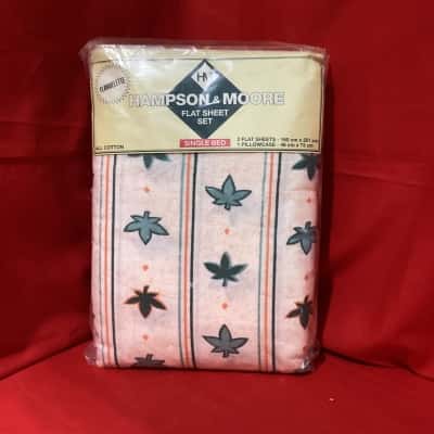 Viintage Hampson & Moore SB Flannelette Flat Sheet Set