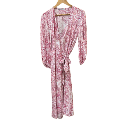 The Ark Pink/Red Patterned Wrap Dress Size S