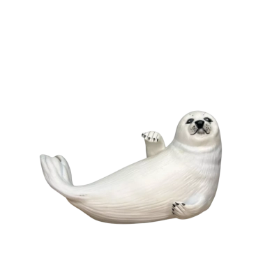 1987 Franklin Mint Ceramic and Glass Snow Pup