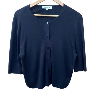 Perri Cutten Black 3/4 Sleeve Cardigan Size M