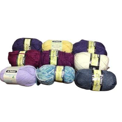 9 X Wool Skein. Multicoloured