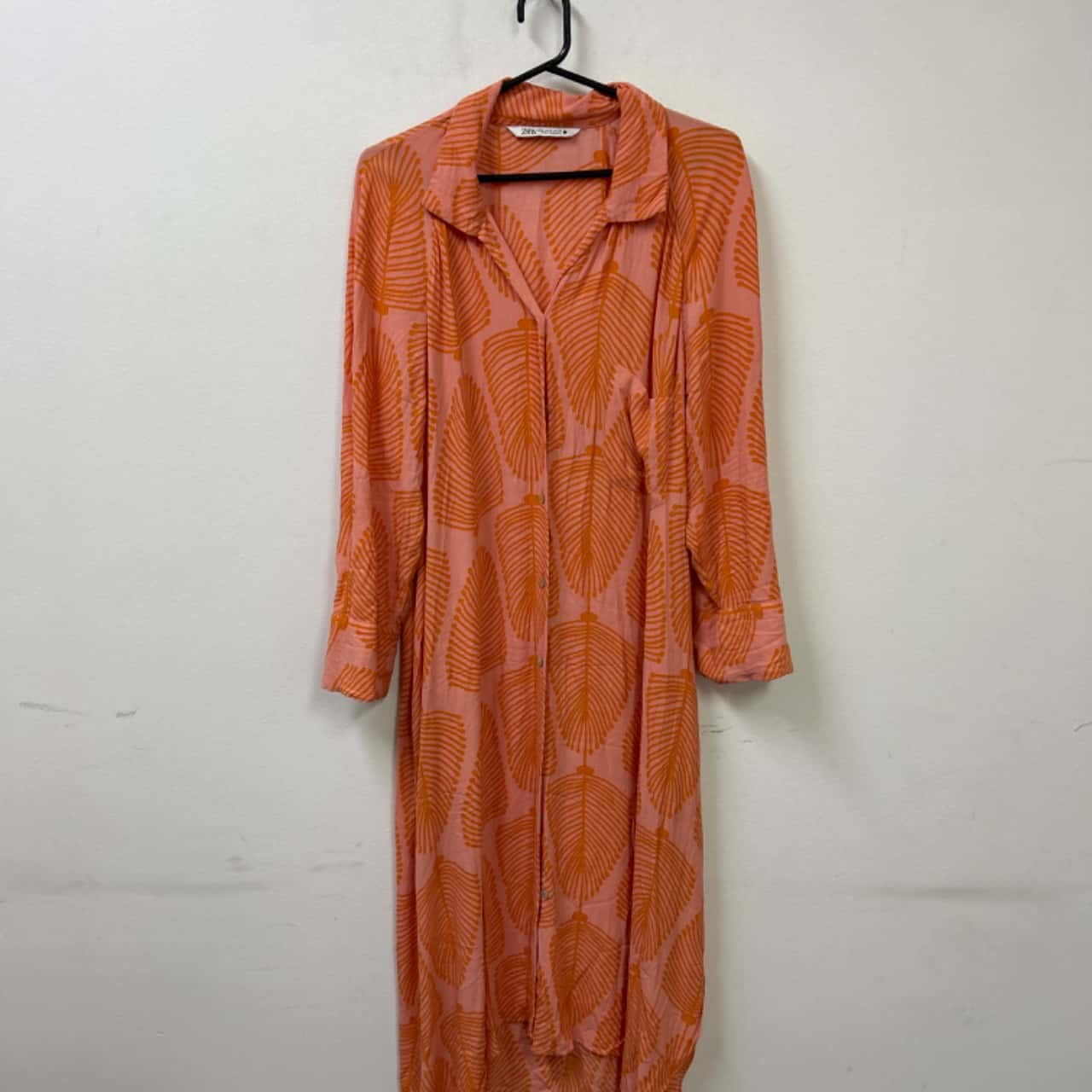 Zara Womens Size XL Midi Dress Orange / Pink (s)