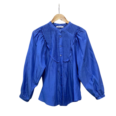 Morrison Womens  Size 1 Button Up Top Blue 
