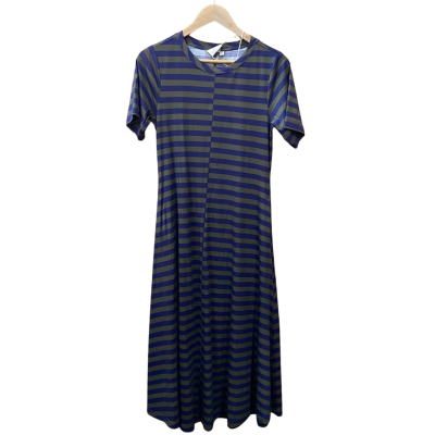ELK Navy/Green Striped T-Shirt Dress Size 8