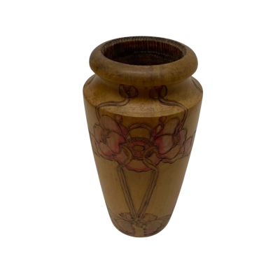 Handmade Engraved Wooden Vase